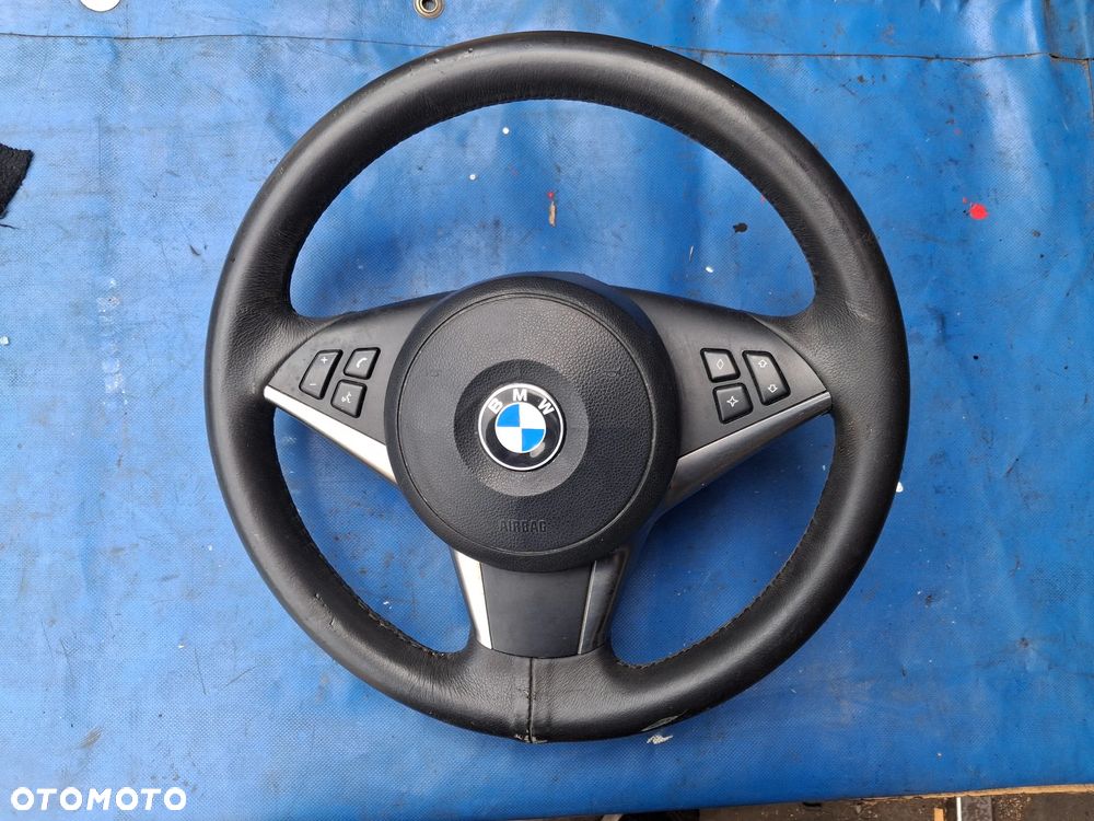 BMW E60 E61 E63 E64 LCI KIEROWNICA AIRBAG kompletna skóra ładna odpalana na guzik poduszka - 2