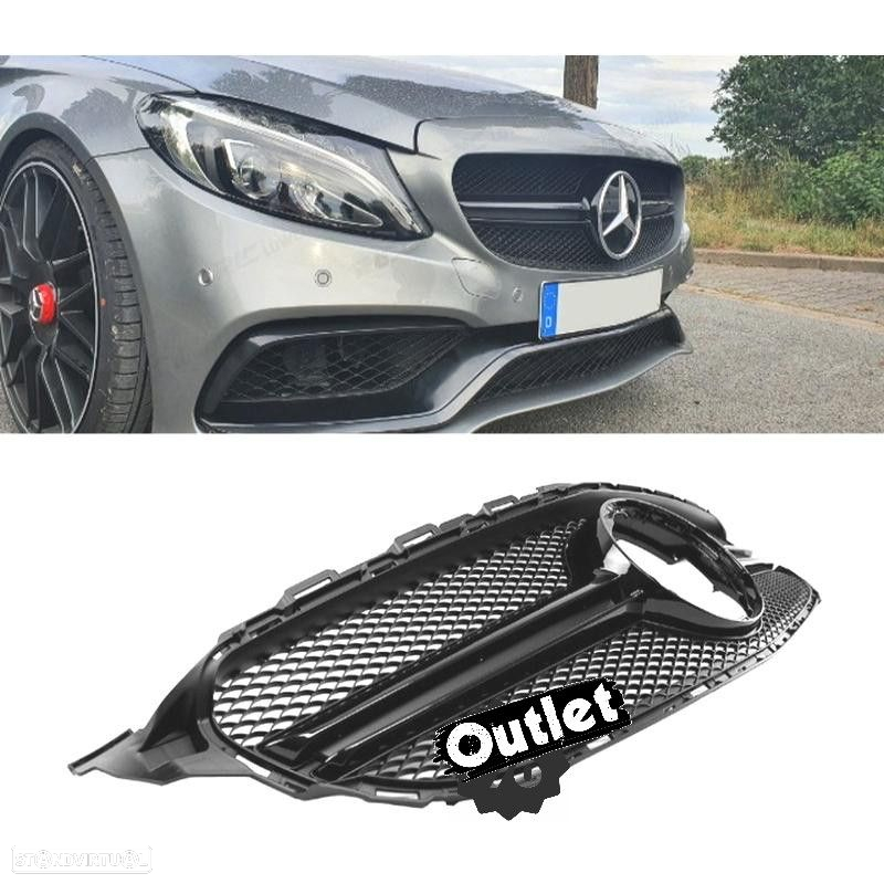 C030021C1 GRELHA FRONTAL MERCEDES W205 FACELIFT 18- LOOK AMG PRETO BRILHANTE - 7