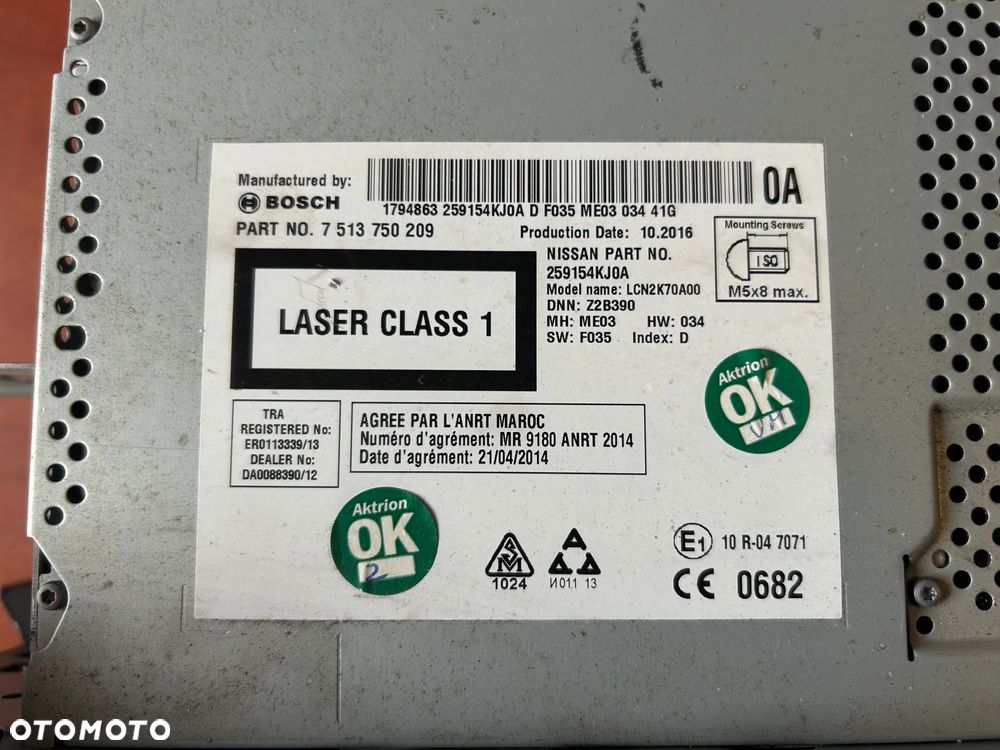 RADIO WYŚWIETLACZ NAWIGACJI ODTWARZACZ 7513750209 259154KJ0A Nissan Navara - 6