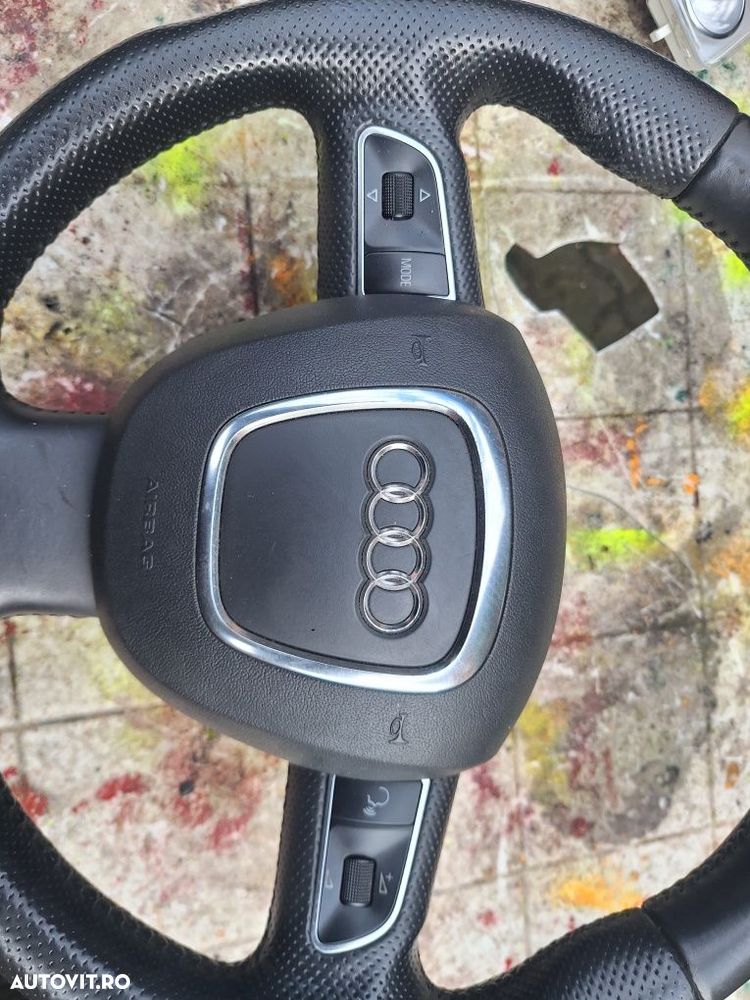 Volan piele perforata cu airbag 3 spite Audi A3,A4 B8 ,A5,Q5 - 6