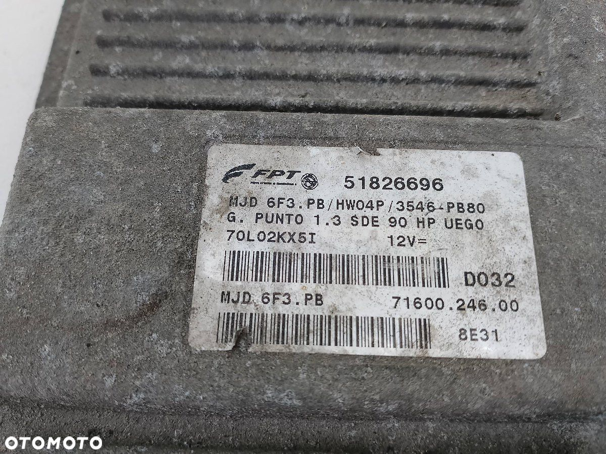 KOMPUTER, STEROWNIK FIAT GRANDE PUNTO 51826696 1.3 JTD - 6