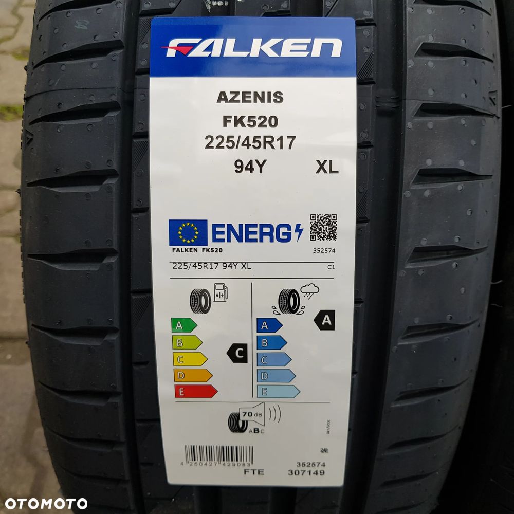 4x 225/45R17 Falken Azenis FK520 Nowy komplet opon letnich Poznań - 2