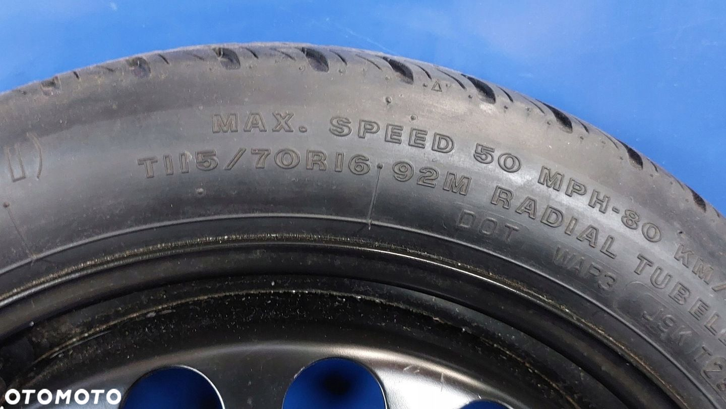 KOŁO DOJAZDOWE ZAPASOWE OPEL ASTRA H VECTRA C MERIVA 16 5X110 ET41 4J - 7