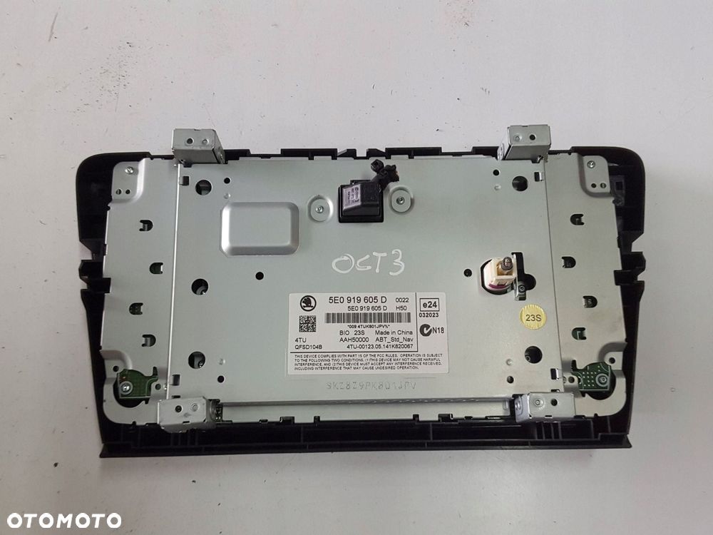 SKODA OCTAVIA III 3 13-16r PANEL WYŚWIATLACZ RADIA NAWIGACJI 5E0919605D - 4