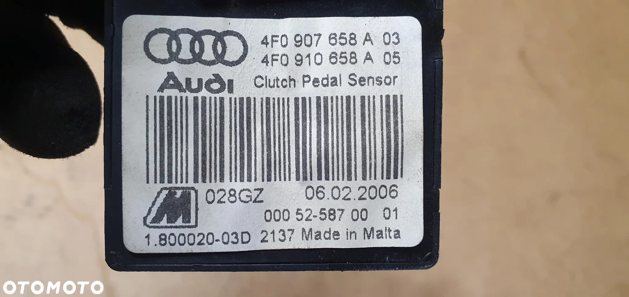 Moduł czujnik sensor pedałów Audi A6 C6 4F0907658A 4F0910658A - 4