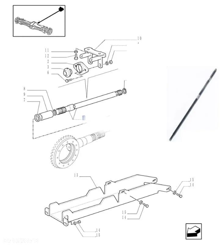 Wał przedniego napędu 47128368 NEW HOLLAND TS 115 - 9