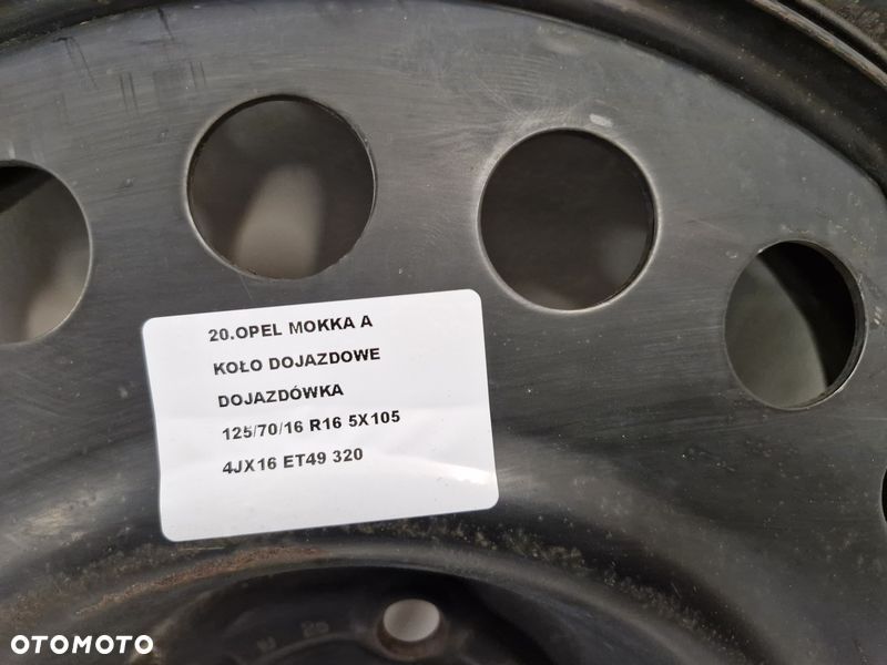 OPEL MOKKA A KOŁO DOJAZDOWE DOJAZDÓWKA 125/70/16 R16 5X105 4JX16 ET49 - 8