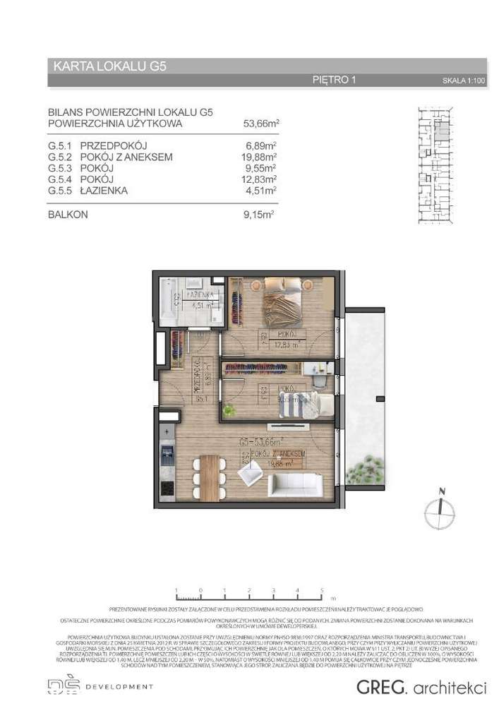 Osiedle Parkowe Słowiańska - 53m2 na 1p. - G5