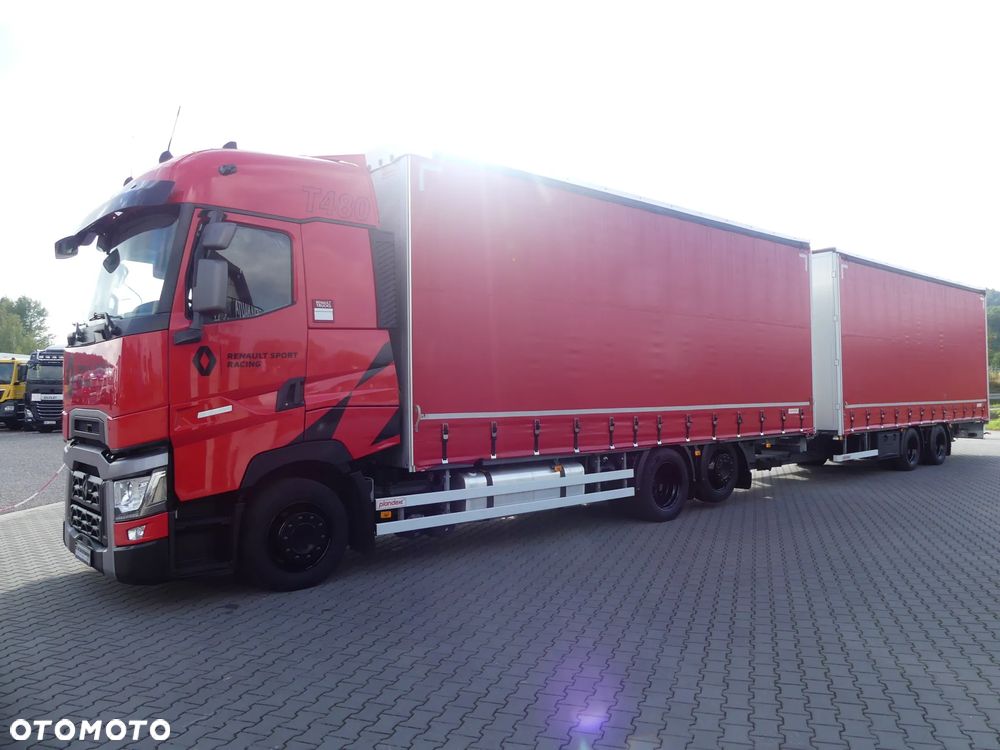 Renault T480 6x2 / ZESTAW PRZEJAZDOWY / FIRANKA / SUPER STAN / - 3