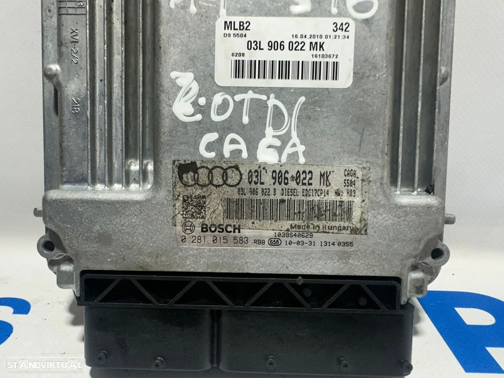.Centralina Motor Original Bosch VAG Audi CAG 2.0 TDi 143cv 16v 03L906022MK 0281015583 2007 - 2017 - 8