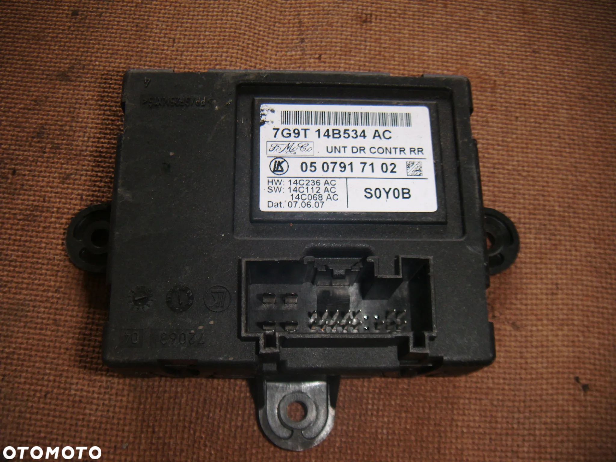 ford s-max 07r  moduł drzwi prawy tył 7g9t14b534ac - 1