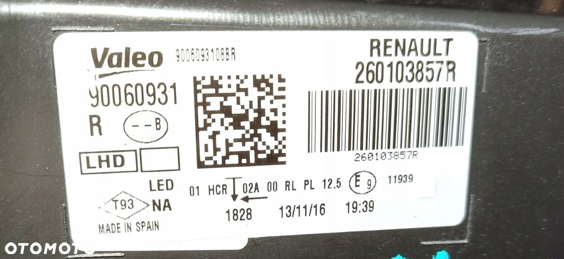 RENAULT MEGANE IV FULL LED LEWY PRAWY REFLEKTOR LAMPA 260601093R 260103857R - 10