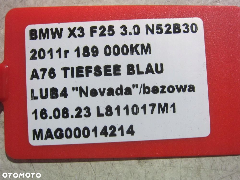 BMW X3 F25 N52 2.8 MOST TYLNY DYFER 3.73 7592009 - 9