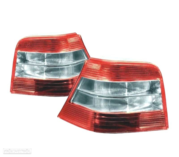 FAROLINS TRASEIROS GOLF 4 MK IV 97-03 VERMELHO BRANCO