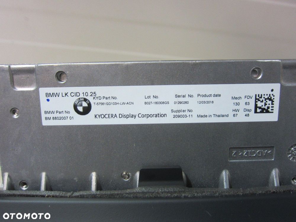 BMW X3 G01 X4 EKRAN WYŚWIETLACZ MONITOR NAWIGACJI 10,25 65506841920 6841920 - 9