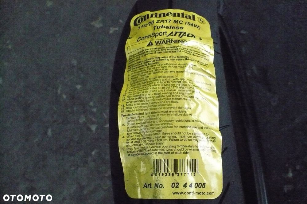 110/70ZR17 Continental ContiSportAttack 2 NOWA - 1