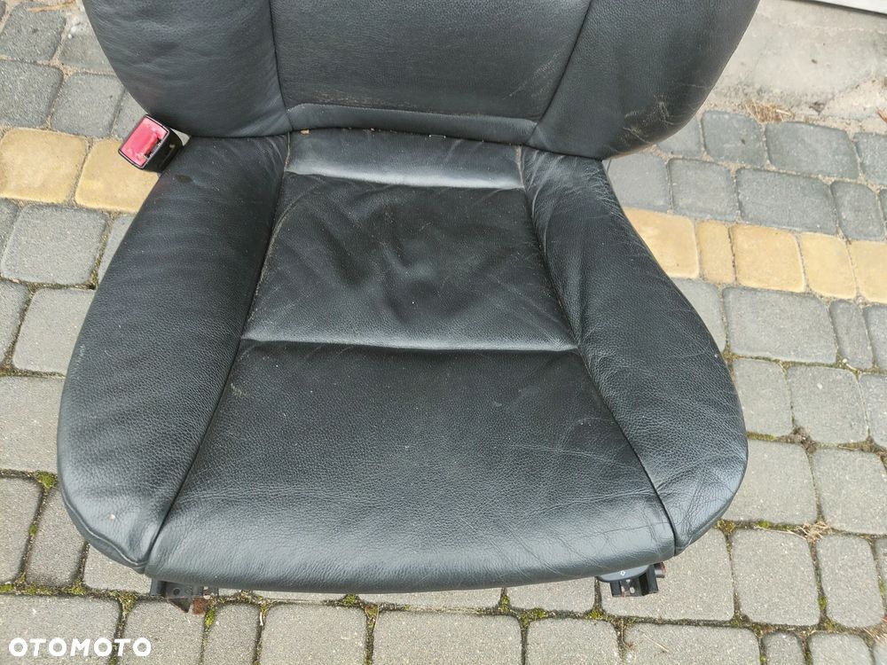 BMW E60 E61 Fotel kierowcy lewy Skórzany Grzany Czarny - 3