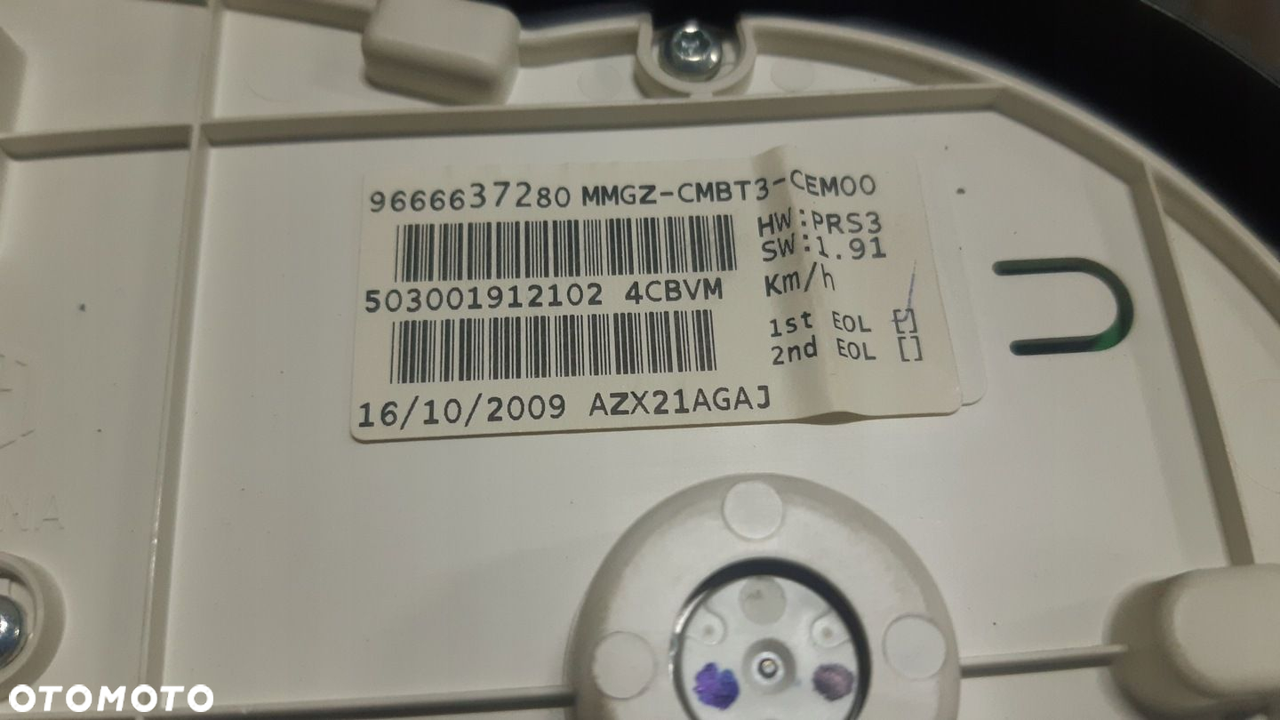 LICZNIK ZEGARY PEUGEOT 206 1.4HDI 9666637280 - 3
