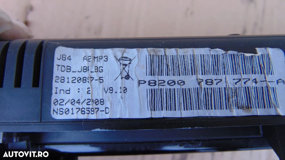 Ceasuri Bord/Display Renault scenic 2 an 2006 cod-21669394-9 - 6