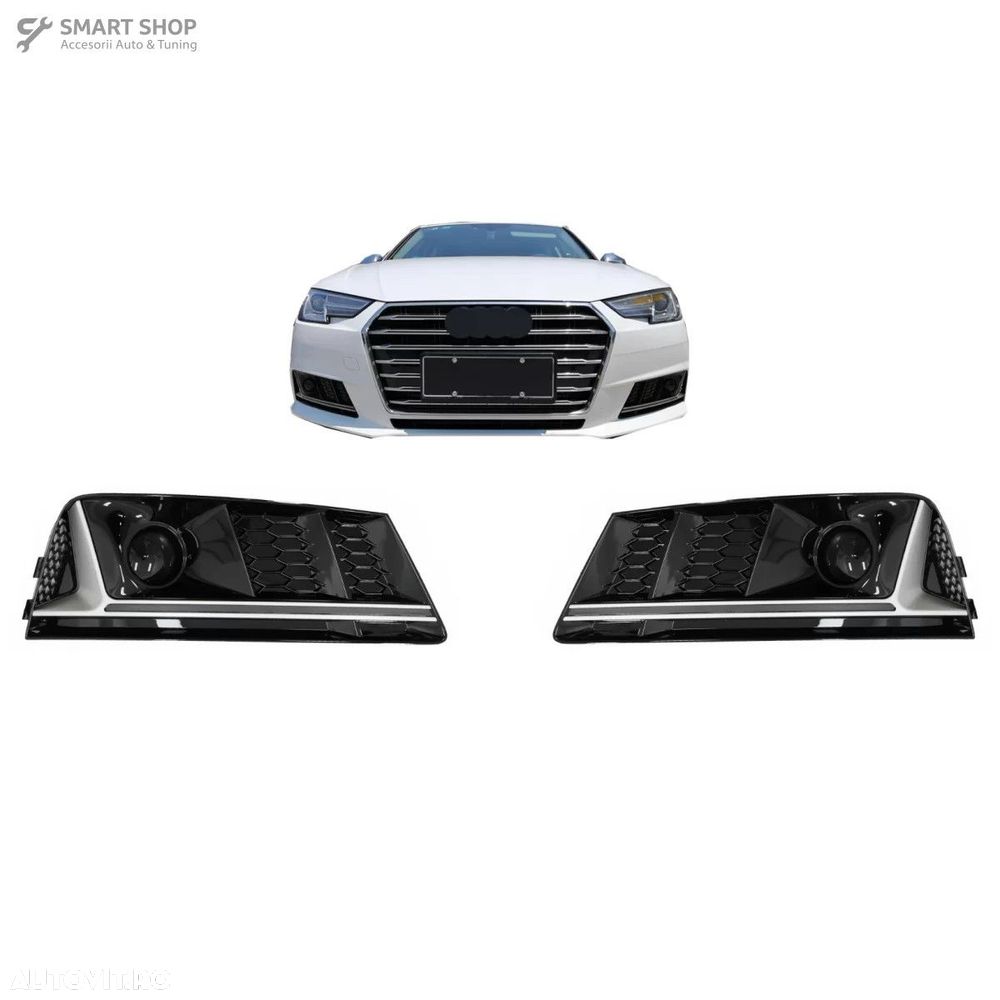 Grile Laterale Audi A4 B9 Sedan Avant (2016-2018) RS4 Design Silver Ed - 1