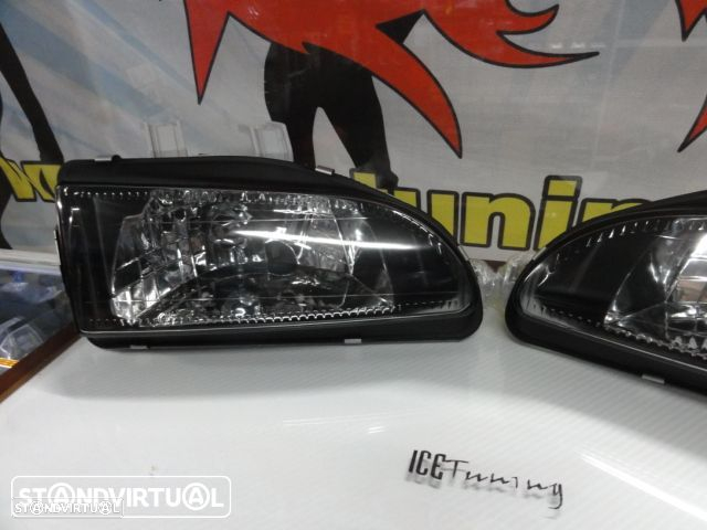 Farois frontais com luz branca 5000k para Honda civic 92-95 JDM Fundo preto - 3