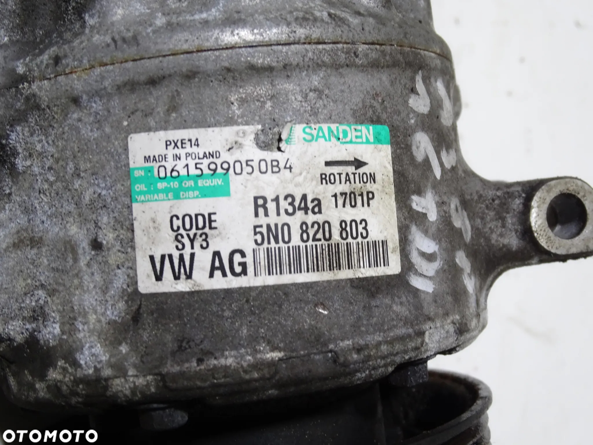 SPRĘŻARKA KOMPRESOR KLIMATYZACJI AUDI A3 8P LIFT VW SKODA SEAT 1.6 TDI 5N0820803 F-VAT - 4