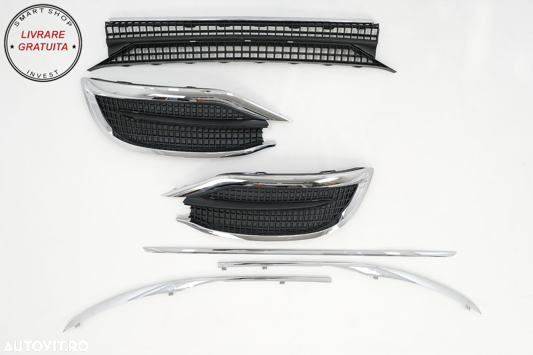 Accesorii Bara Fata Mercedes S-Class W222 Facelift Sedan (2017-2020) Chrome M-Desi- livrare gratuita - 10