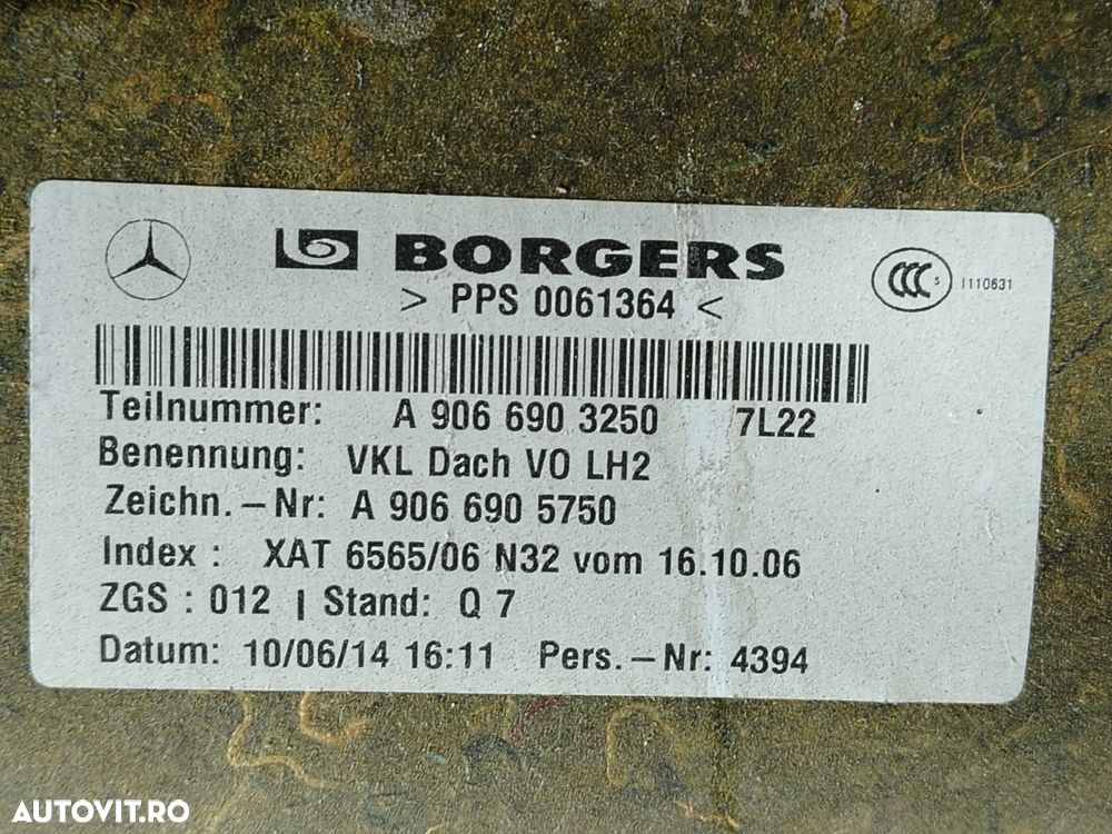 Plafon interior A9066903250 Mercedes-Benz Sprinter 2 906 [2006 - 2013 - 3