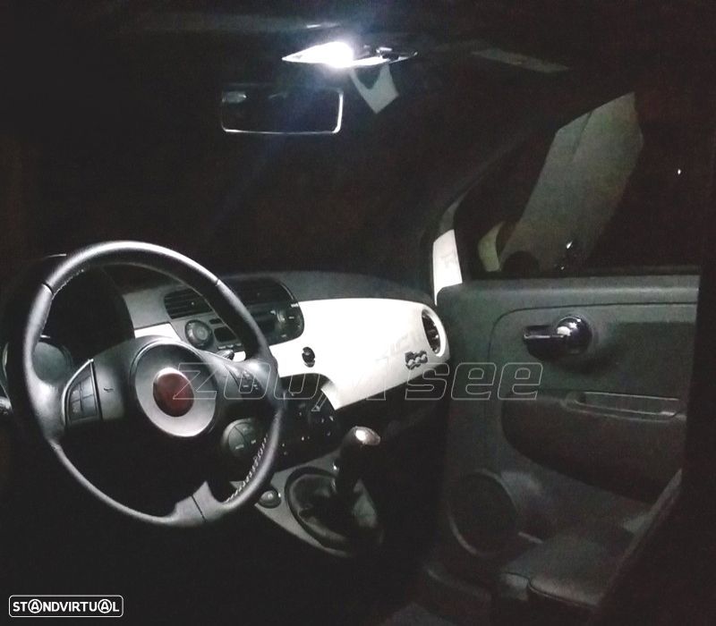 KIT COMPLETO 7 LAMPADAS LED INTERIOR PARA FIAT 500 07-17 - 2