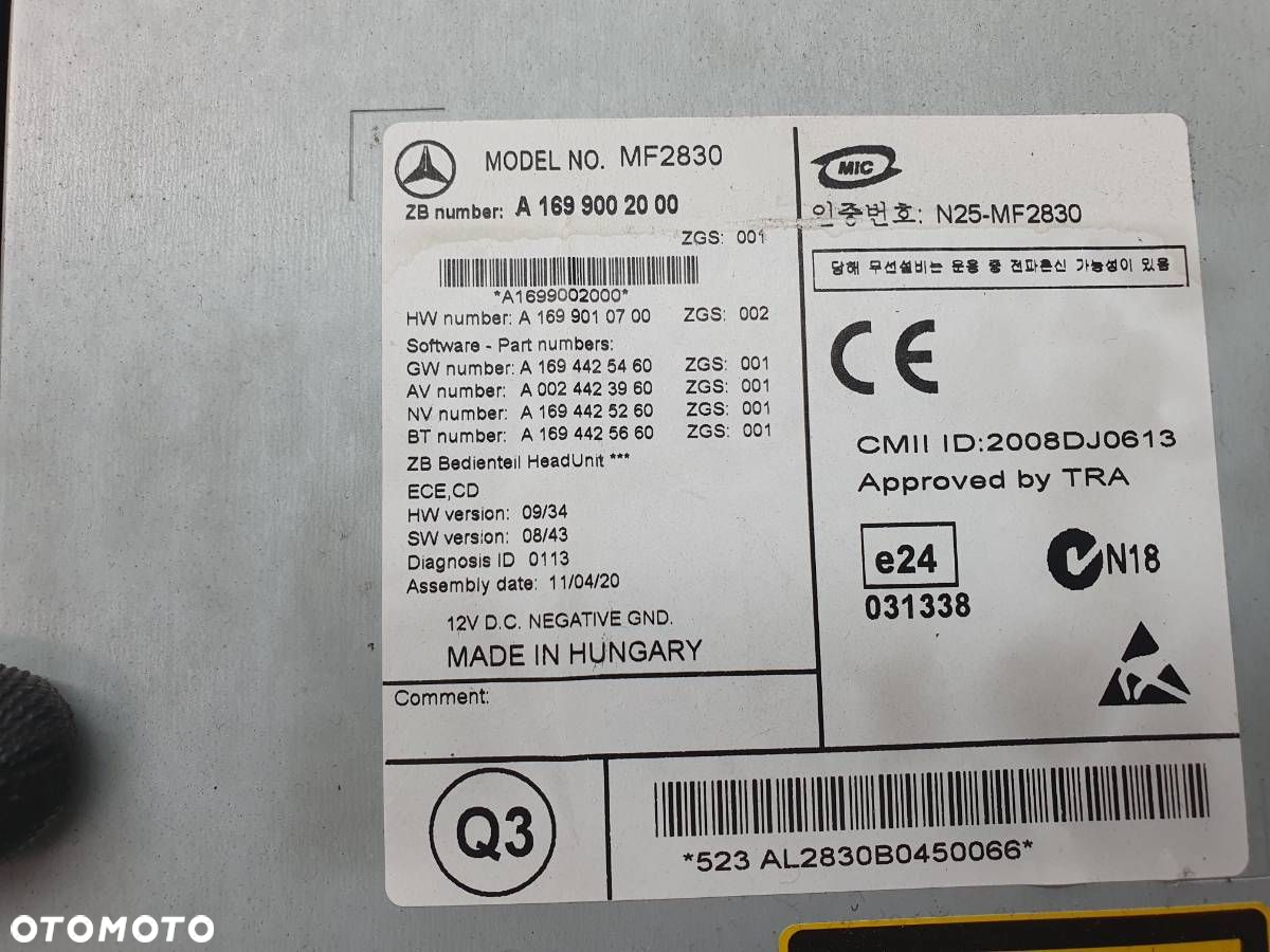 RADIO ODTWARZACZ CD MERCEDES W639 VIANO VITO A1699002000 - 8