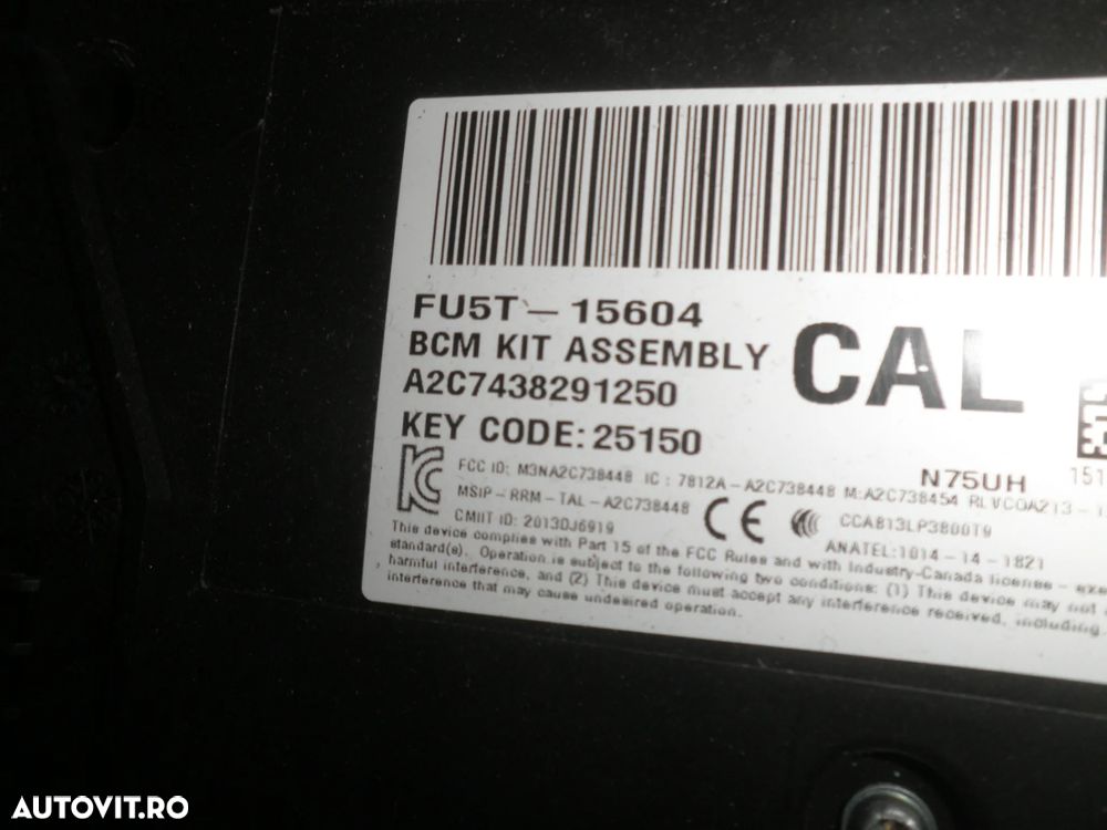 BCM Ford Mondeo MK5 2.0 TDCI FU5T-15604-CAL FU5T-15604 FU5T15604 FU5T15604CAL - 3