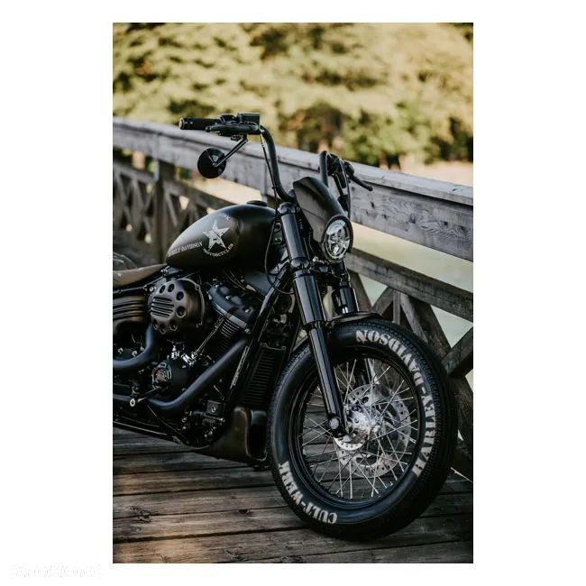 Osłona lampy custom Harley maska reflektora Softail 18-20 czarny połysk - 3