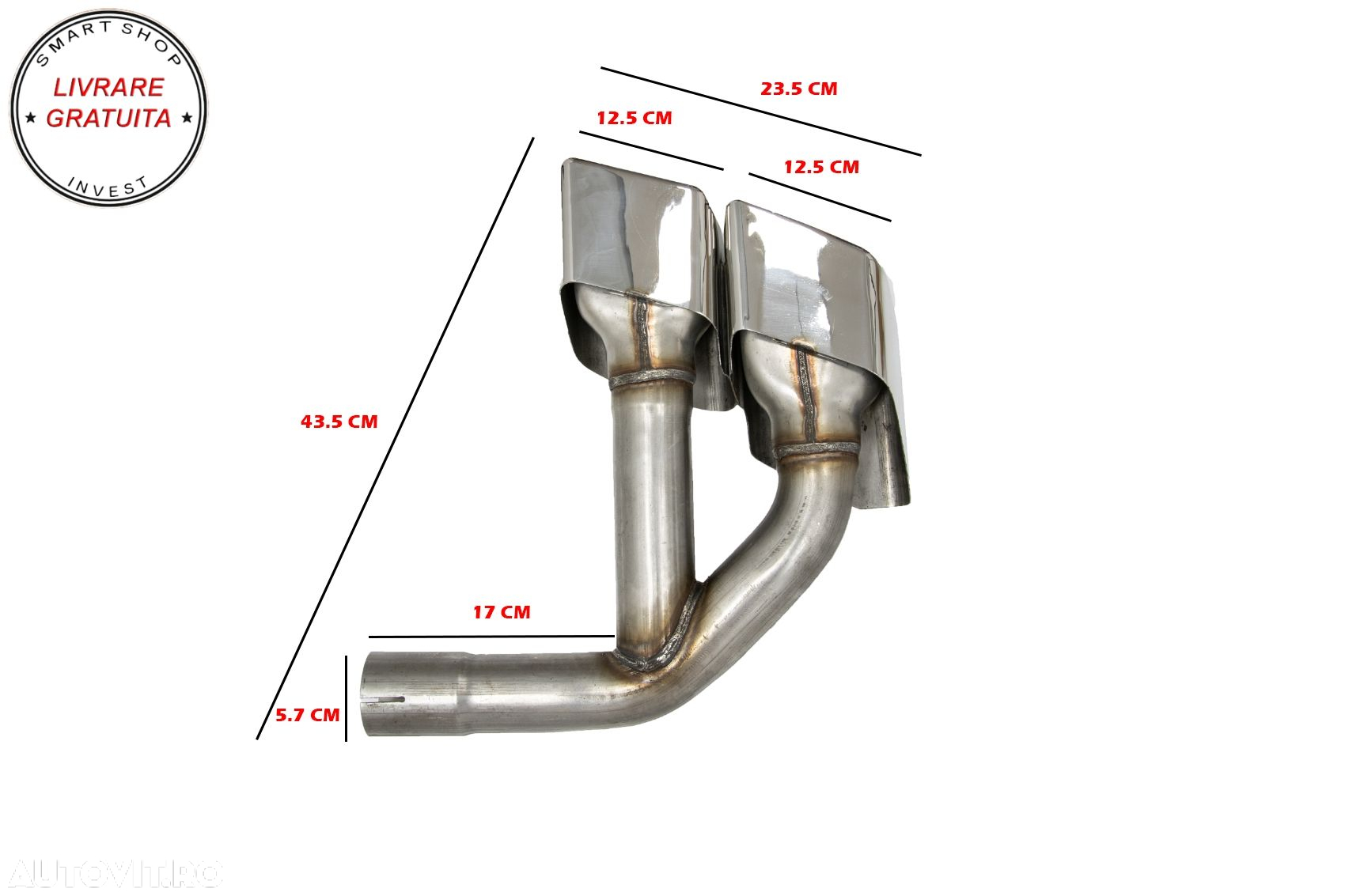 Ornamente toba Audi Q7 4M (2015-2019) SQ7 Design Chrome doar pentru Benzina- livrare gratuita - 12