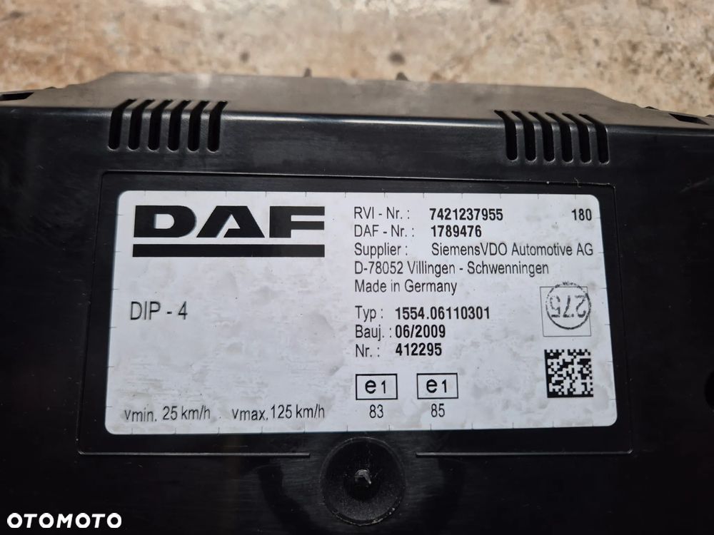 LICZNIK ZEGARY DESKA WYŚWIETLACZ DAF LF 45 55 EURO 5 1789476 - 3