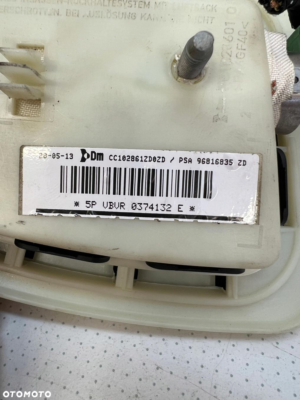 PODUSZKA AIRBAG BOCZNA PRAWA ORYGINAŁ PARTNER III CITROEN BERLINGO III - 4