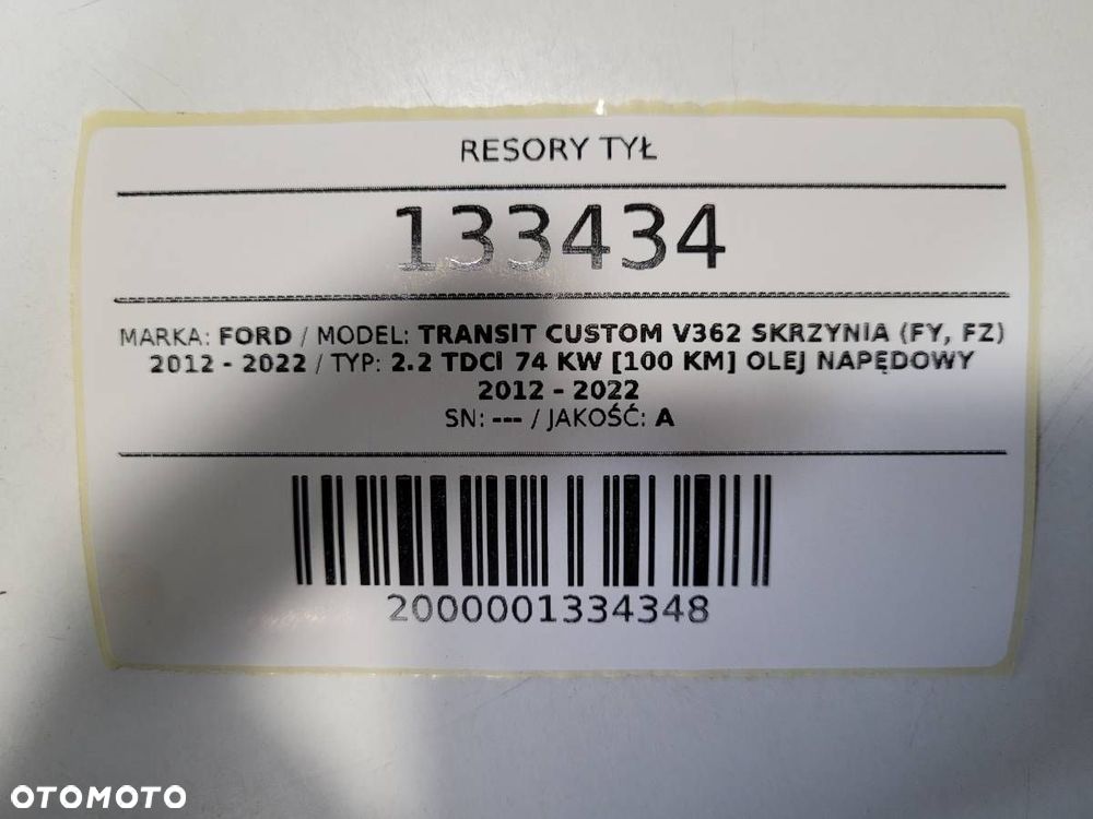 RESOR RESORY PIRÓRO MOCOWANIE CYBANT KOMPLET FORD TRANSIT CUSTOM I - 5