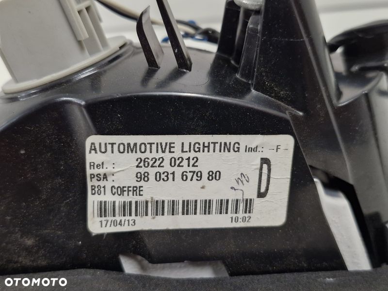 CITROEN DS5 LAMPA PRAWY TYŁ TYLNA W KLAPĘ 9803167980 - 5