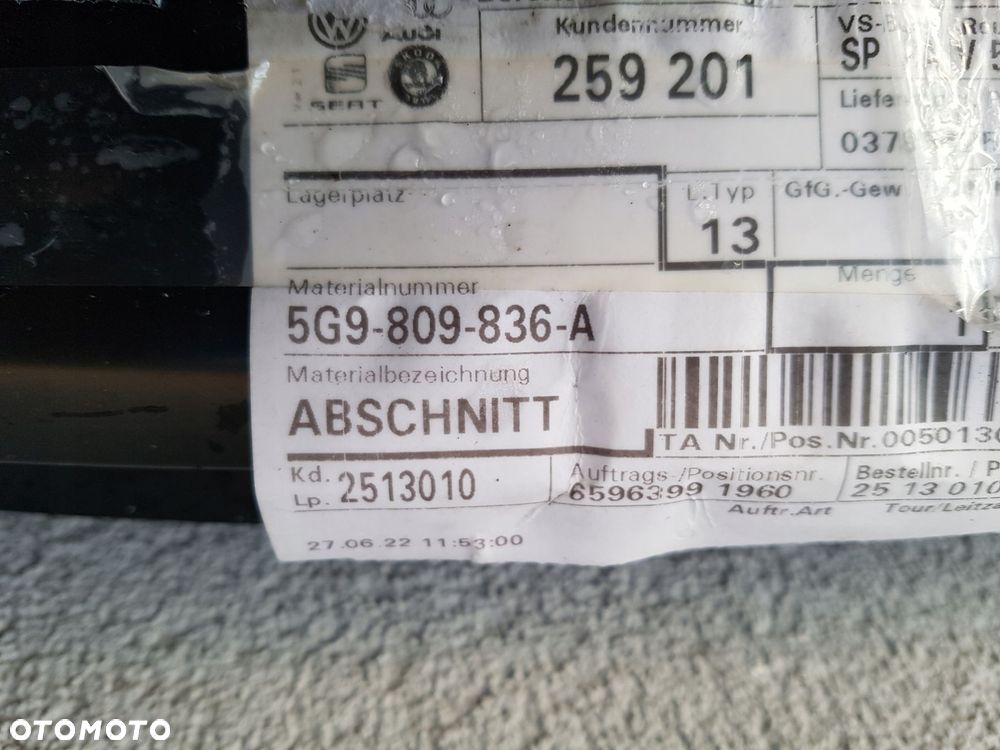 vw golf 7 słupek rama bok dachu 5g9809836a - 5