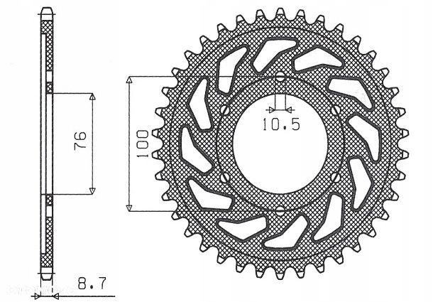 SUNSTAR ZĘBATKA TYLNA 825 43 / 816 43 SUZUKI GSXR1 - 1