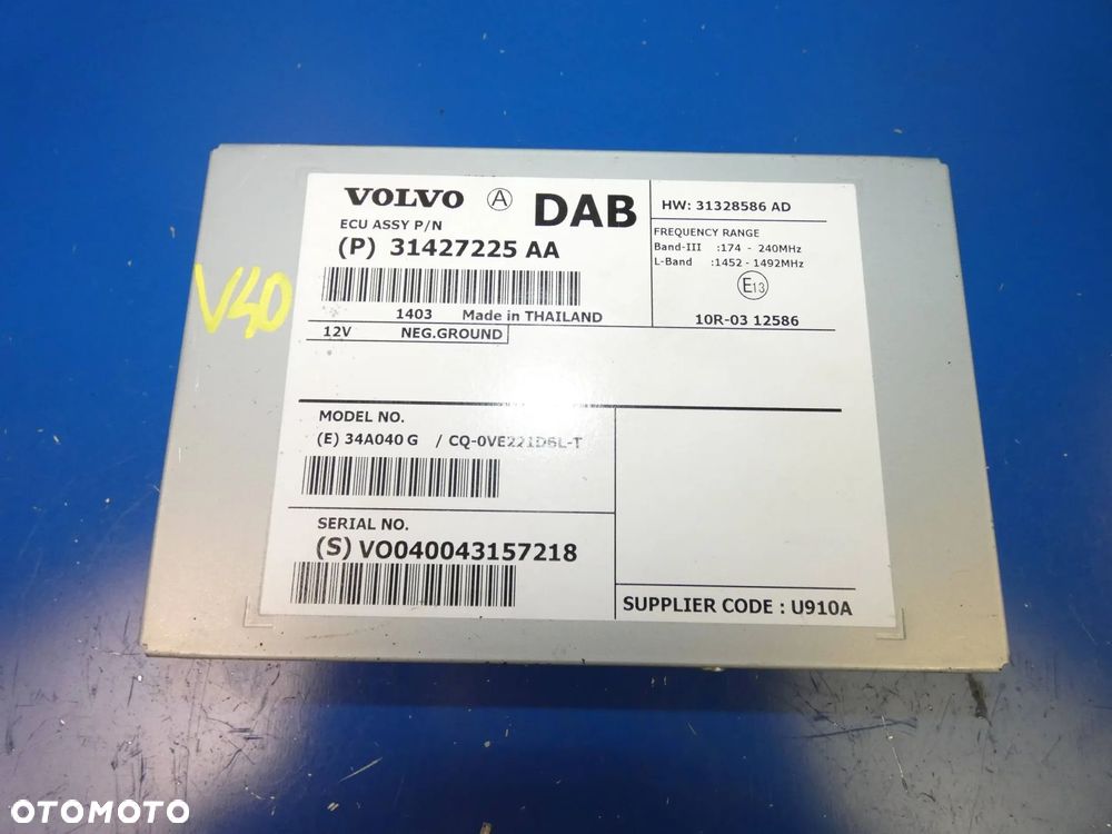 Volvo V40 II V60 S60 MODUŁ STEROWNIK DAB - 1