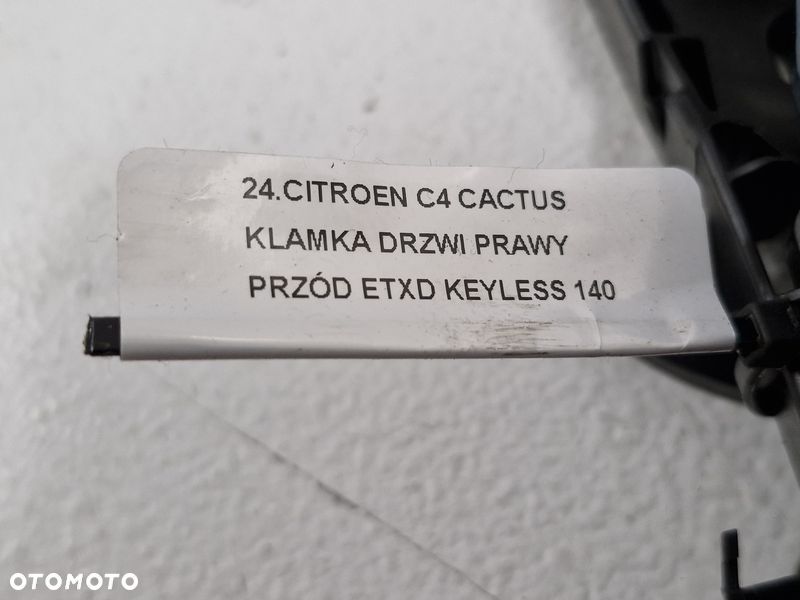 CITROEN C4 CACTUS KLAMKA DRZWI PRAWY PRZÓD ETXD KEYLESS - 8