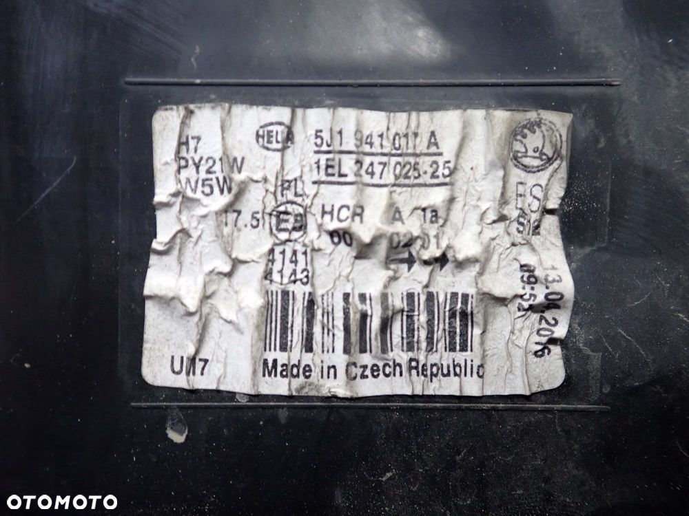 LAMPA LEWA PRZEDNIA SKODA FABIA II 1.4MPI 5J1941017A - 5