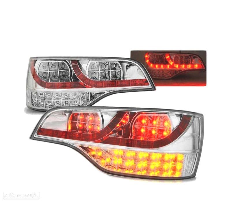 FAROLINS TRASEIROS LED AUDI Q7 06-09 CROMADO - 1