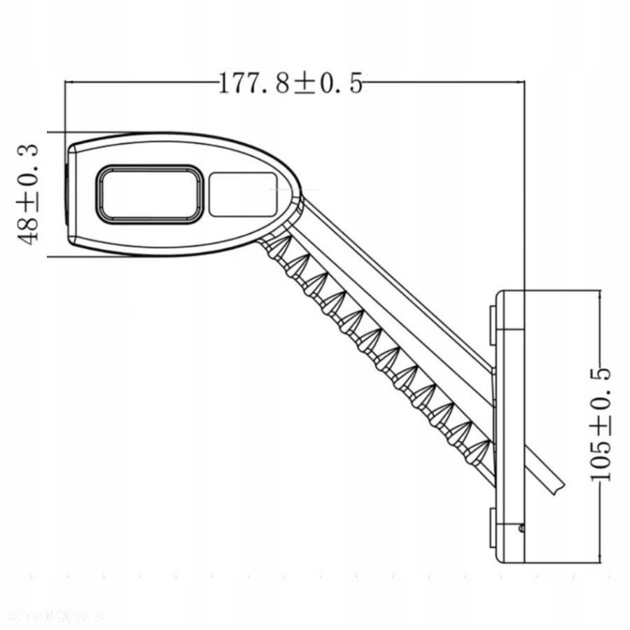 lampa obrysowa kmr8 led 178 mm 12/24v prawa uniwersalna - 3
