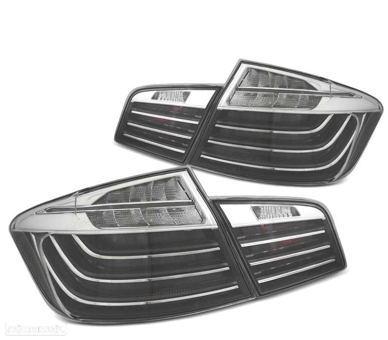 FAROLINS TRASEIROS PARA BMW SERIE 5 F10 10- LIGHT BAR FUNDO PRETO FUMADOS - 3