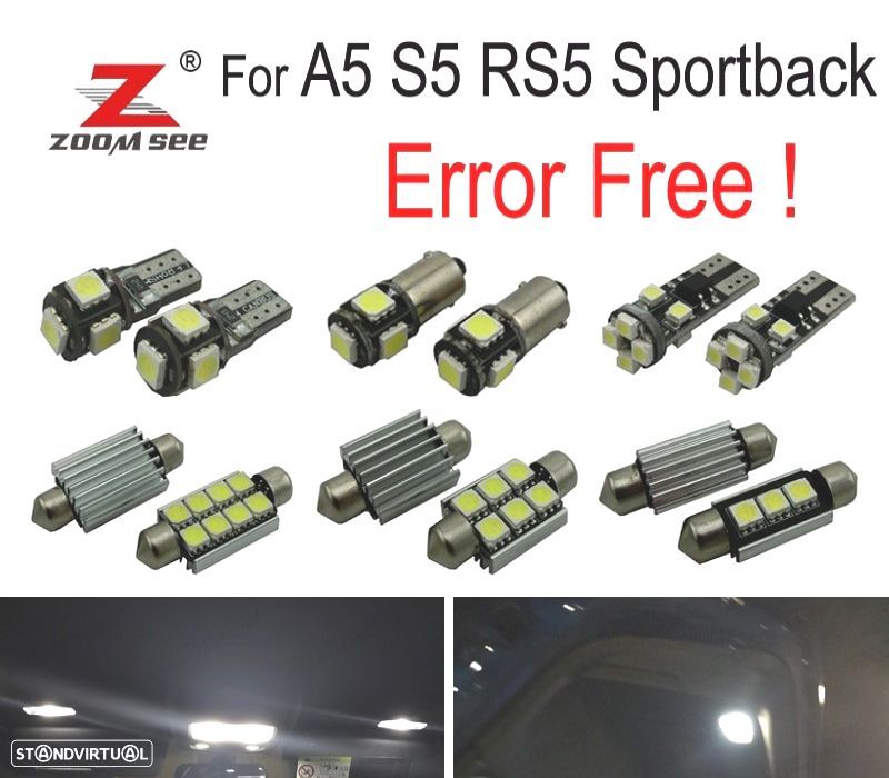 KIT COMPLETO DE 20 LÂMPADAS LED INTERIOR AUDI A5 S5 RS5 SPORTBACK 09-15 - 1