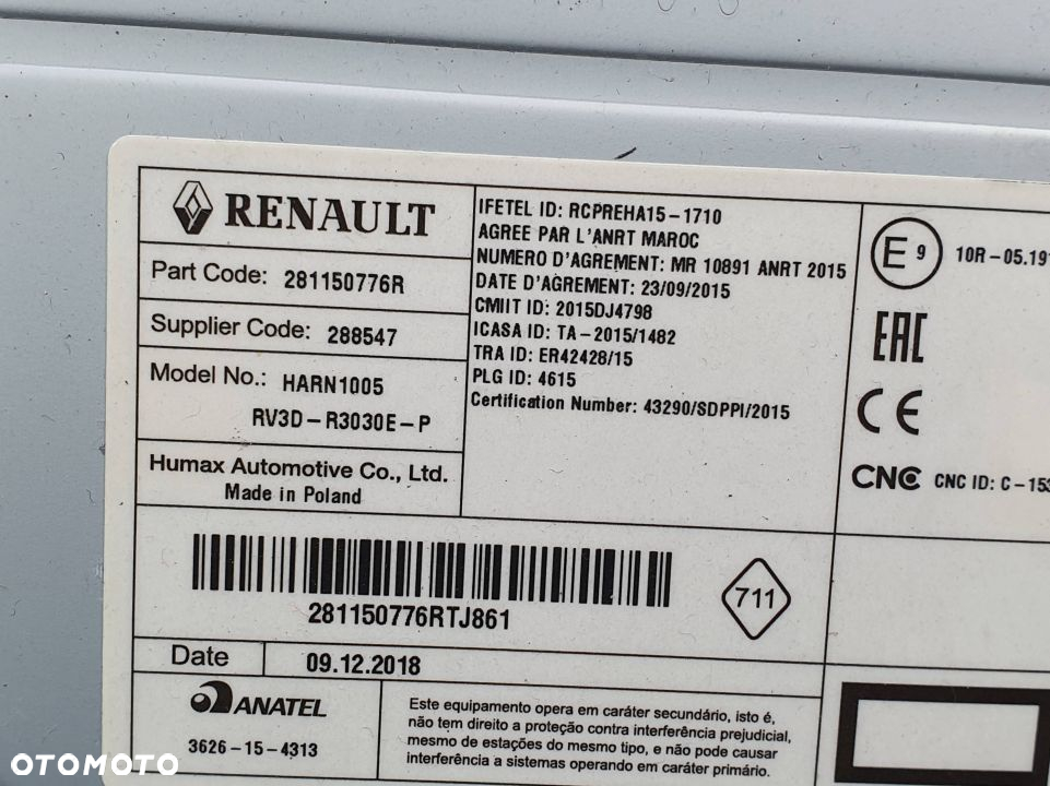 RADIO DACIA SANDERO II 281150776R - 2