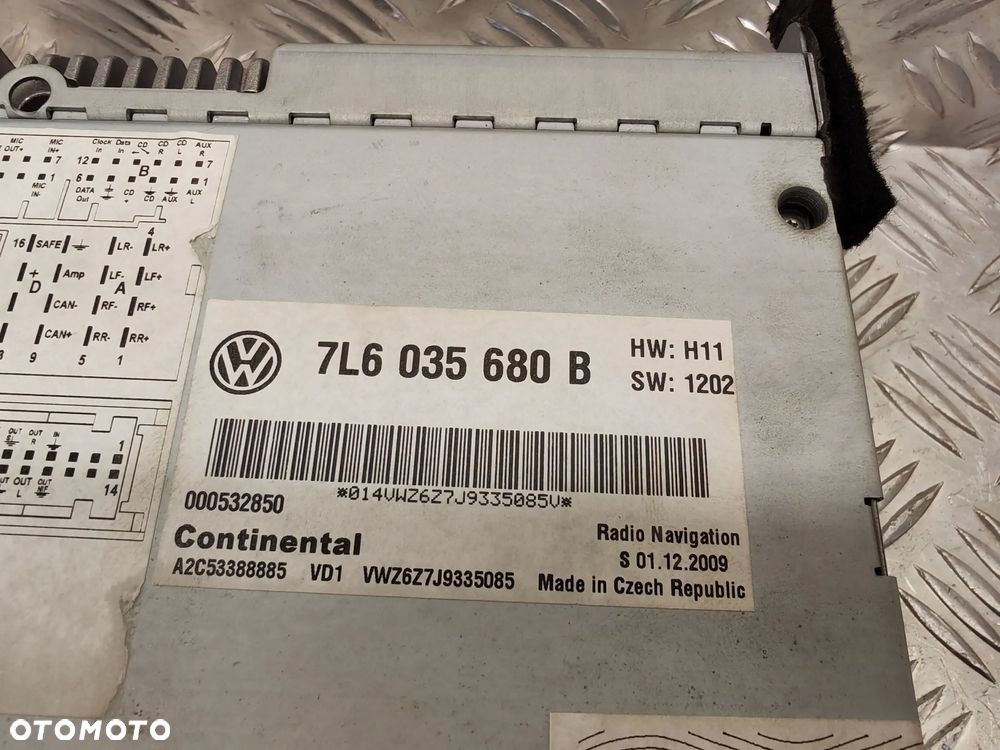 VW TOUAREG 7L 06-09R RADIO CD NAWIGACJA ORYGINAL 7L6035680B 7L6035680 B BRAK KODU - 10