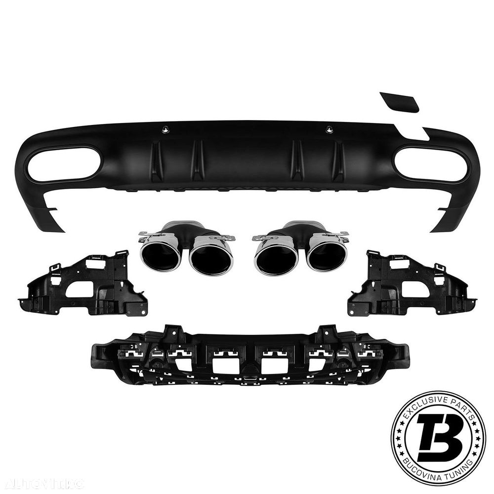 Difuzor Bara Spate cu Ornamente compatibil cu Mercedes CLS C257 CLS53 Design - 1