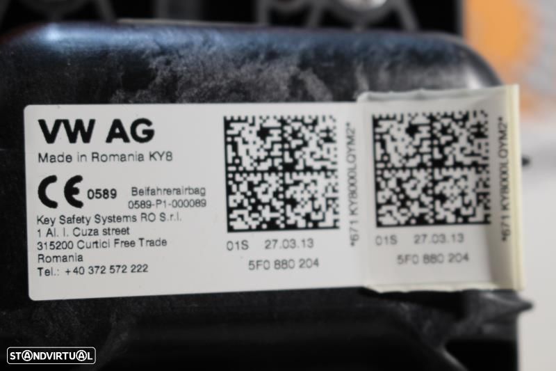 Airbag De Passageiro Seat Leon (5F1)  5F0880204 / 5F0 880 204 - 7